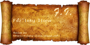 Füleky Ilona névjegykártya